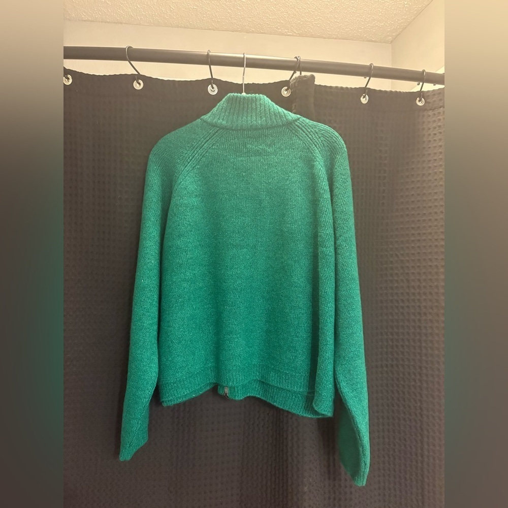 Free People We The Free On It Zip-Up Cardigan Large Lush Meadow NWT - Picture 7 of 7